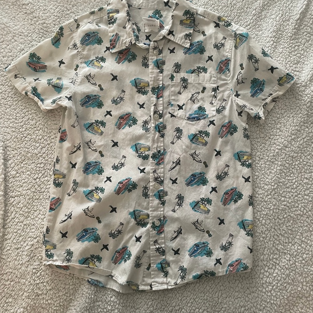 Kids Casual Printed Shirt - White